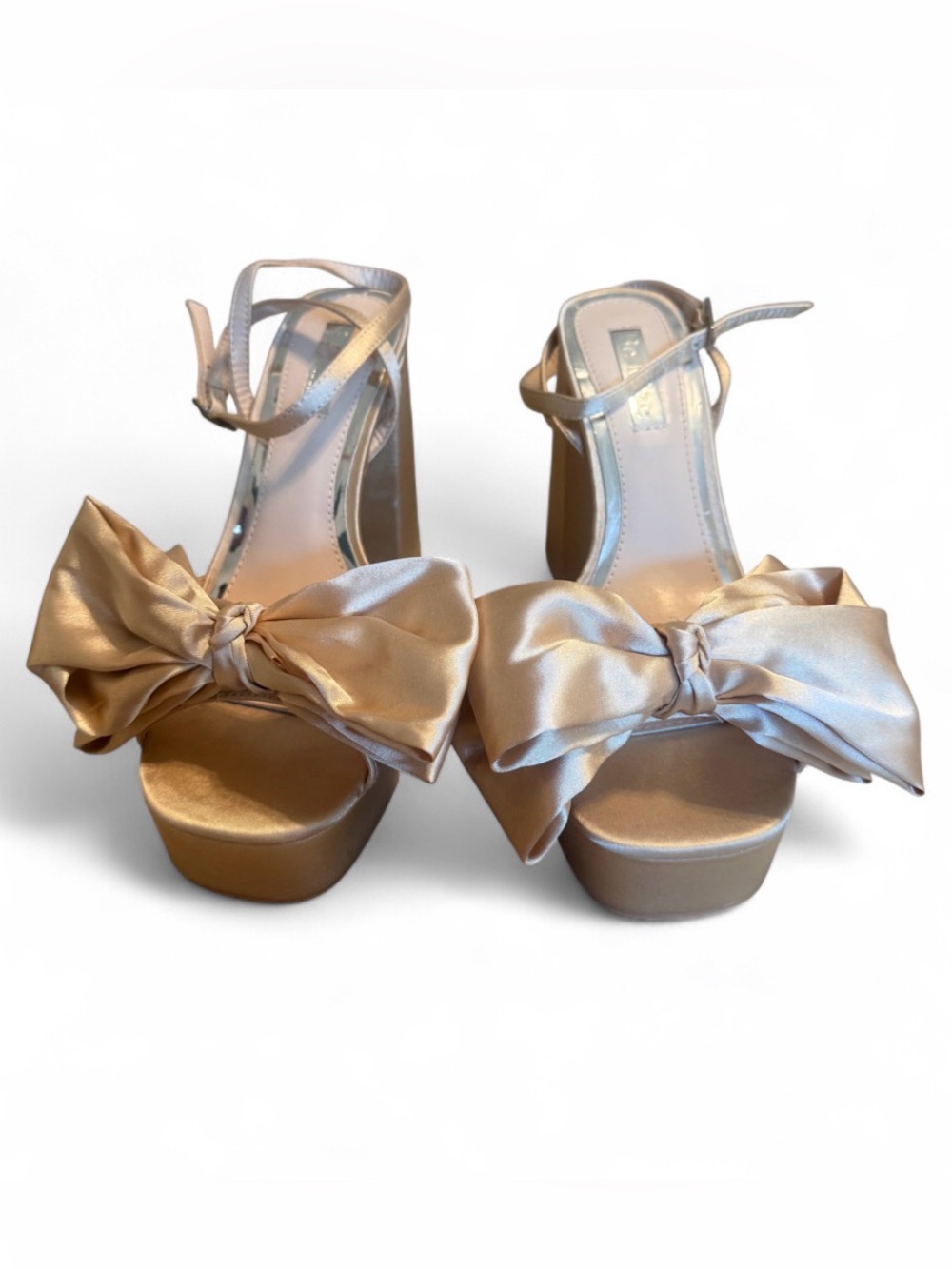Bow Platform Sandals - Gold